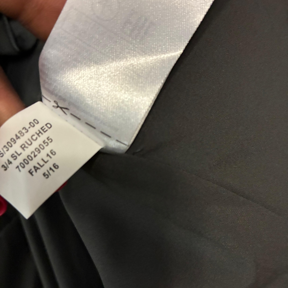 Banana Republic | Pewter Satin Ruched Sleeve Wrap Mini Dress Size 8 - Picture 8 of 10